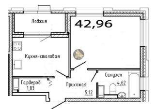 1-комн.кв., 43 м², этаж 3