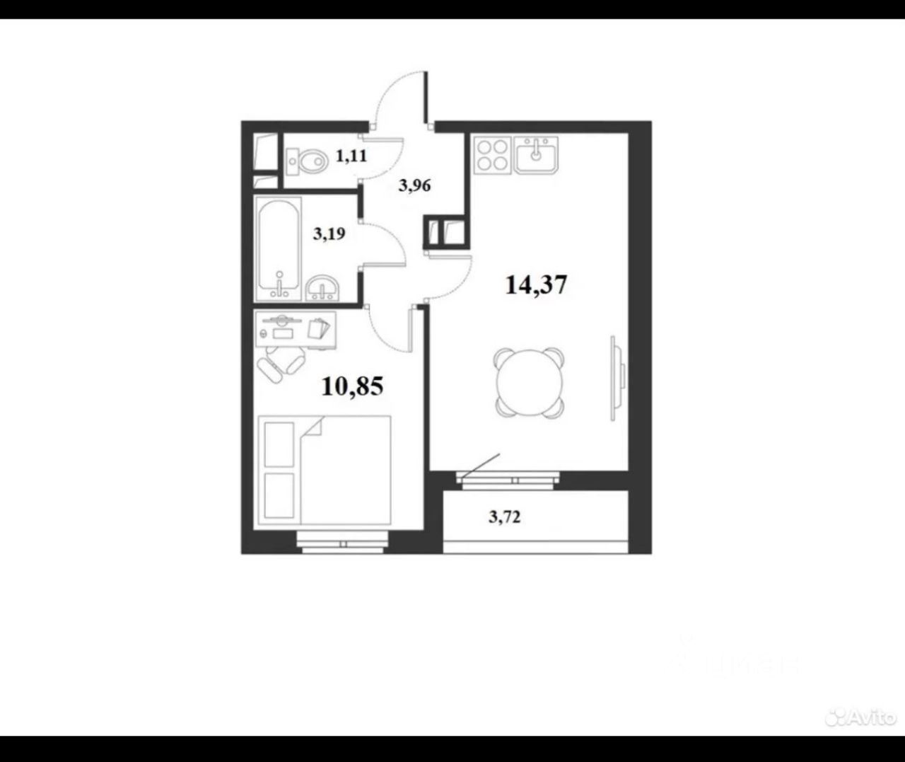 Продажа однокомнатной квартиры 33.5м² Школьная ул., Санкт-Петербург, р ...