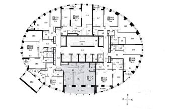 2-комн.кв., 73 м², этаж 13