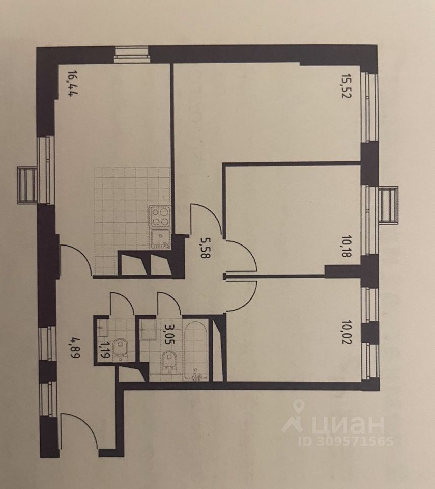 Продается3-комн.апартаменты,66,87м²