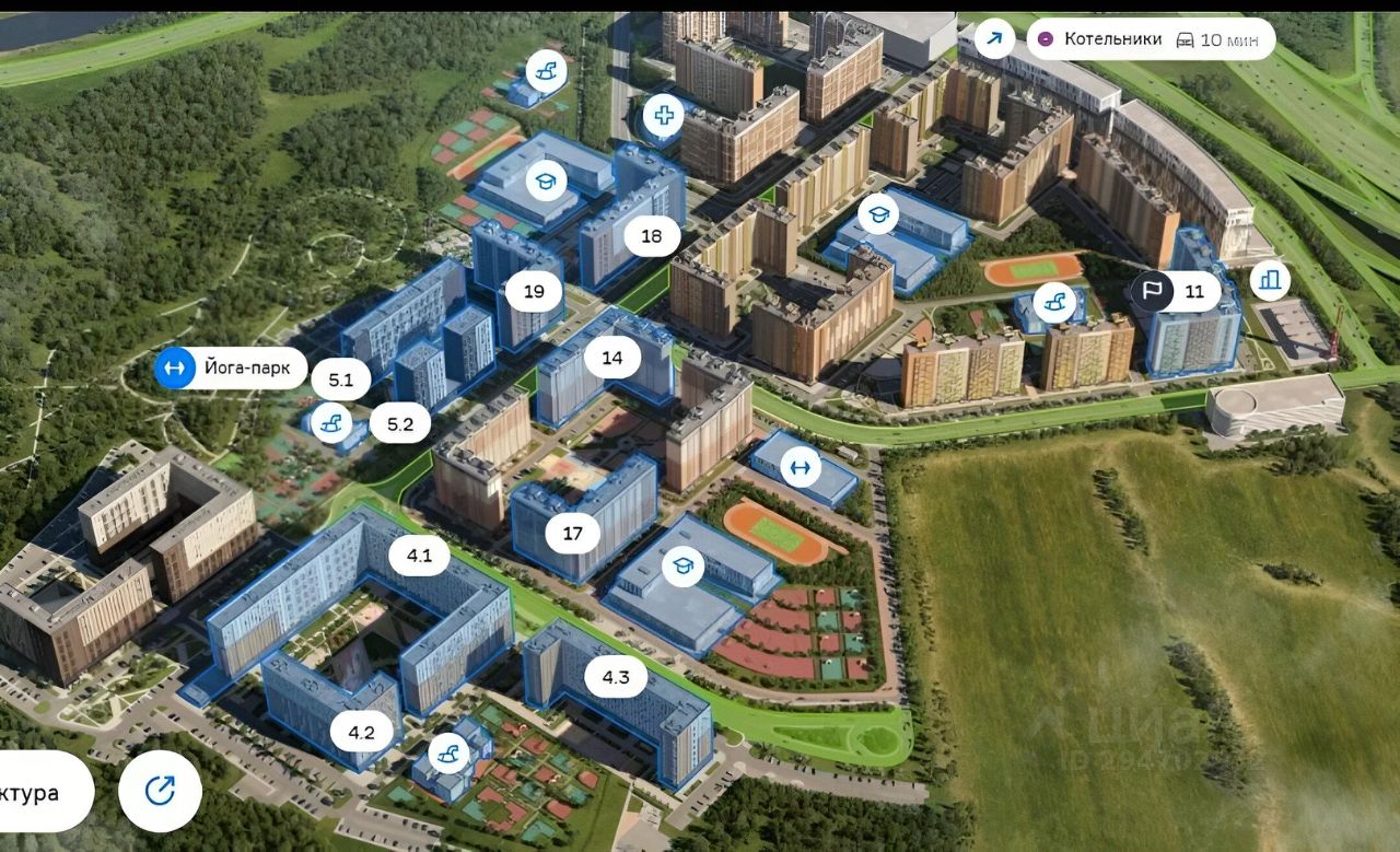 Продажа однокомнатной квартиры 32.52м² Московская область, Люберцы ...