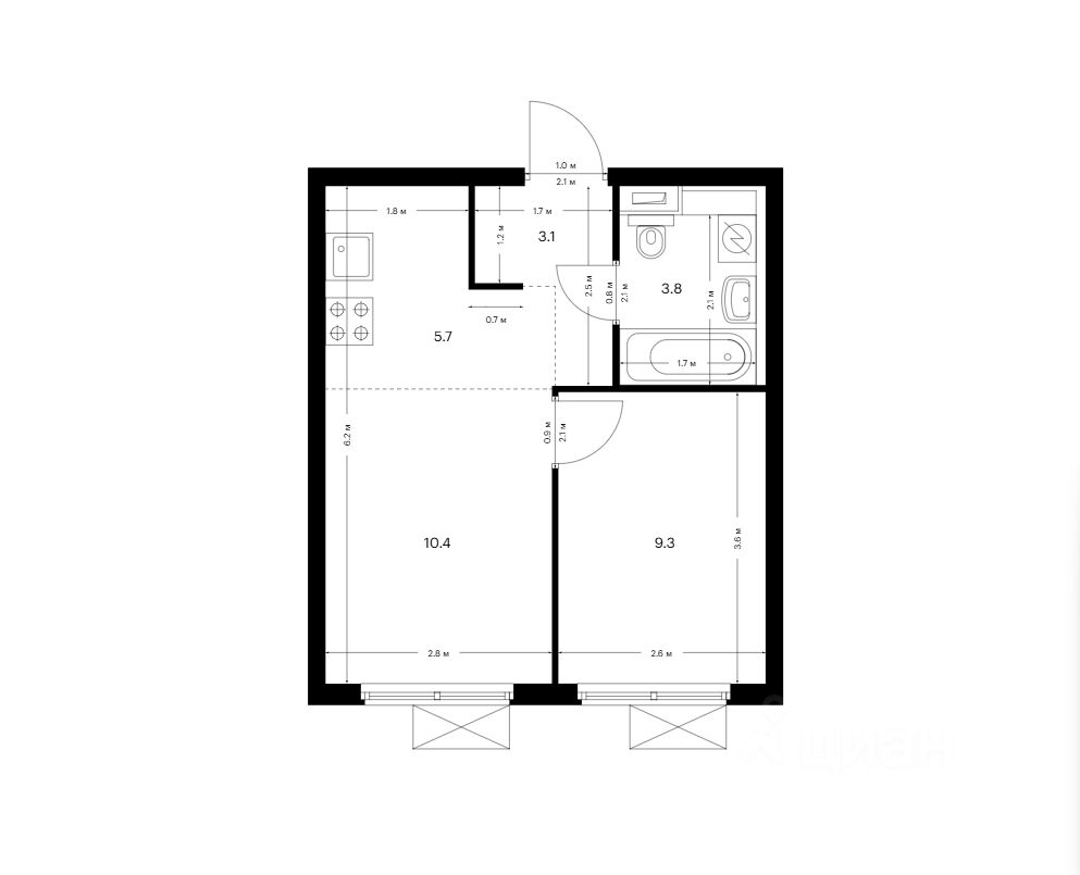 Продается2-комн.квартира,32,3м²