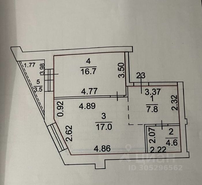 Продается1-комн.квартира,49,6м²