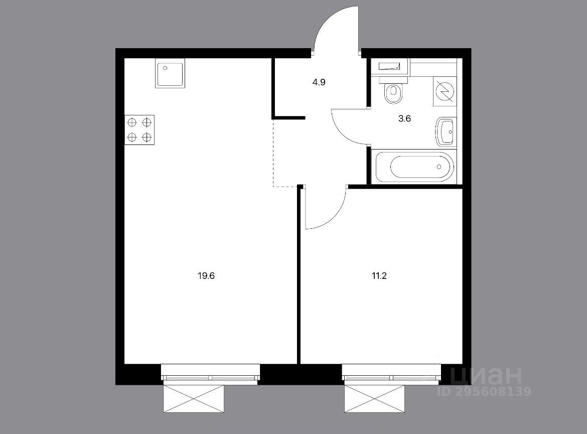 Продажа однокомнатной квартиры 39.1м² Москва, ЗелАО, р-н Крюково ...