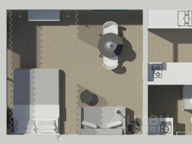 Студия, 31 м², 20/30 этаж