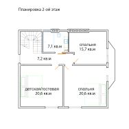 2-этаж. таунхаус 170 м²