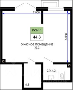 торг. площадь 45 м², этаж 1