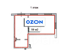 торг. площадь 59 м², этаж 1