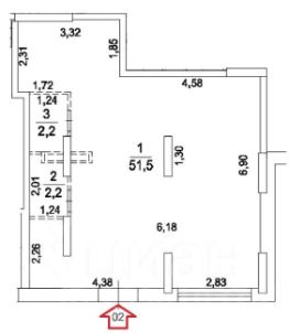 торг. площадь 56 м², этаж 1