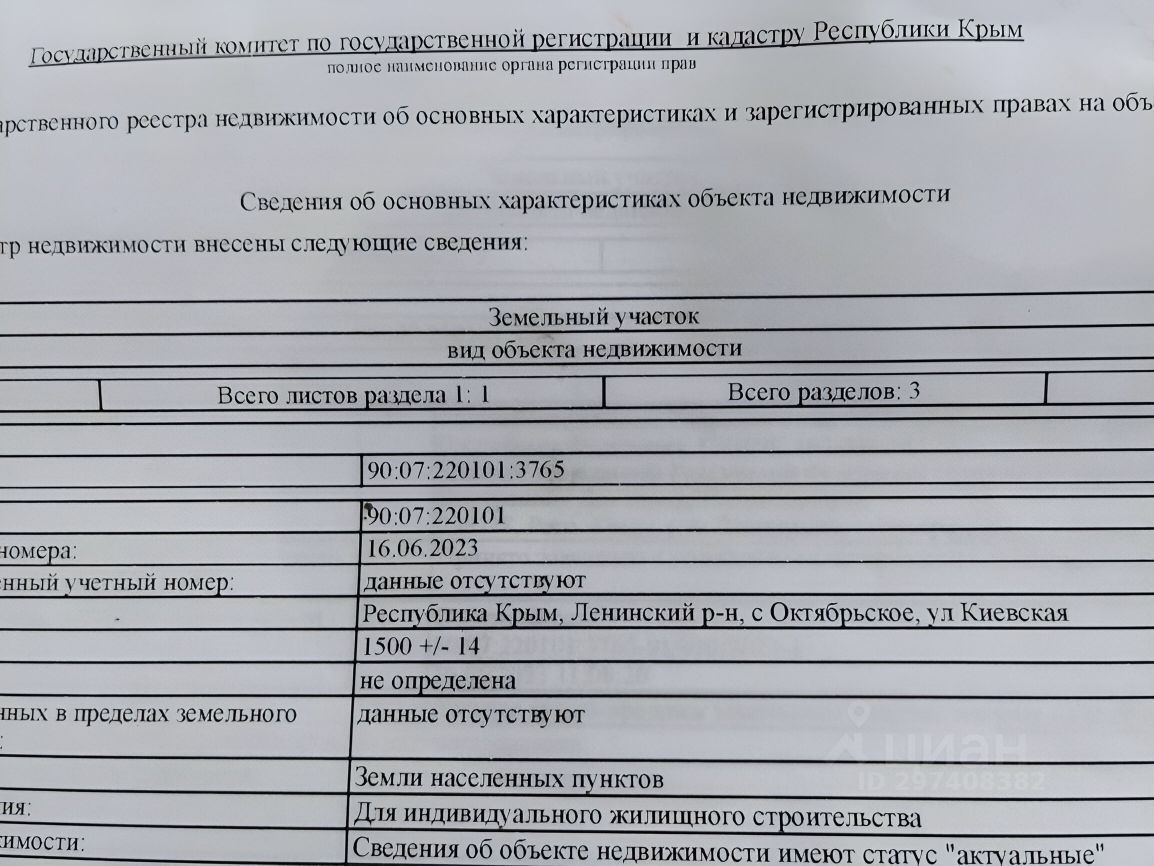 Купить земельный участок в селе Октябрьское Ленинского района, продажа  земельных участков - база объявлений Циан. Найдено 3 объявления