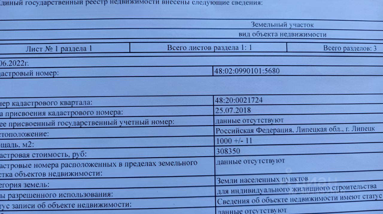 Продажа земельного участка, Липецк, коттеджный посёлок Радужный, участок  5680, ИЖС, все коммуникации рядом